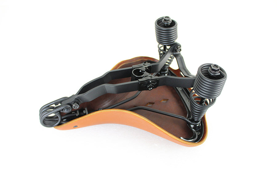 Corbin Gentry Early Style Troxel Saddle for Harley Davidson 1907-1913 - Honey Brown Leather