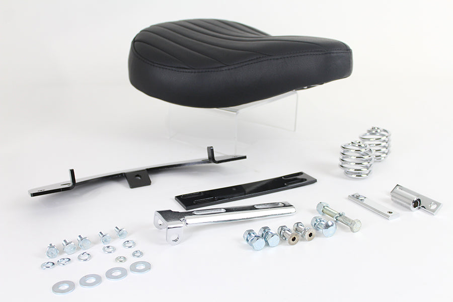 Bates Black Leather Solo Seat Kit for Harley Davidson XL (1979-1981)