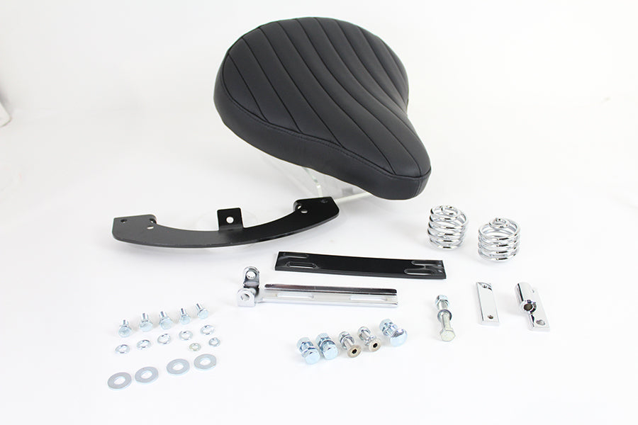 Bates Black Leather Solo Seat Kit for Harley Davidson XL (1979-1981)