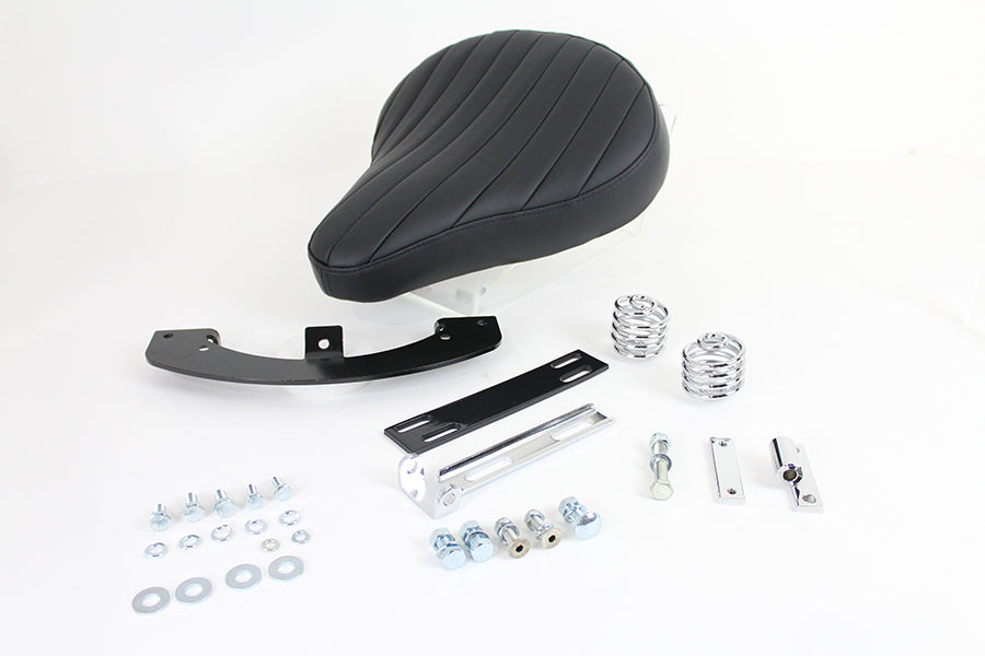 Bates Black Leather Solo Seat Kit for Harley Davidson XL (1979-1981)