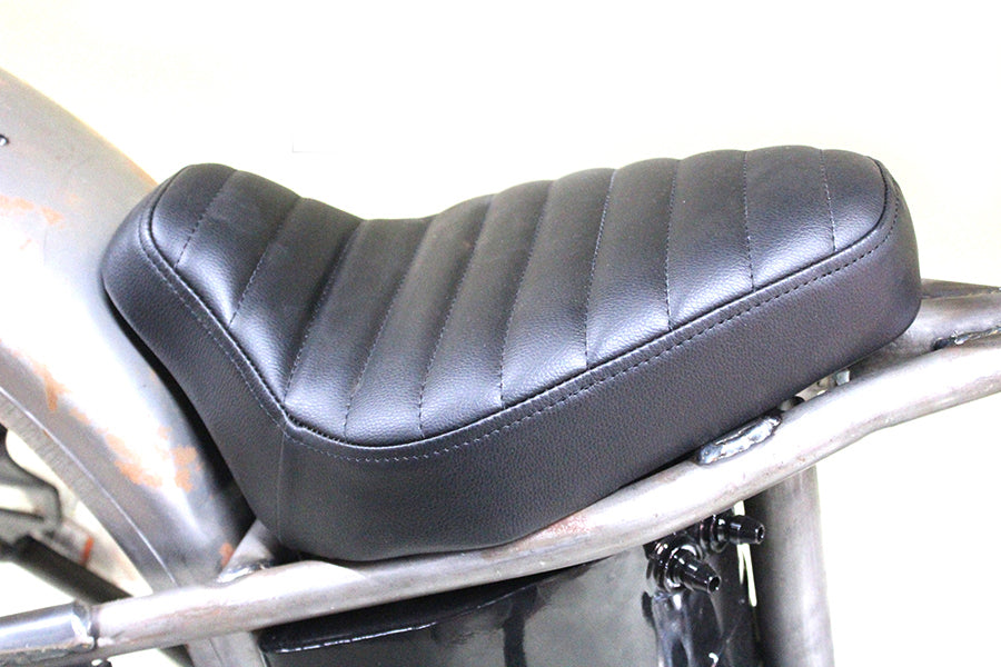 Corbin Gentry Tuck and Roll Solo Seat Set Black – 10 Inch Wide, Rigid Mounting for Motorcycle Customization