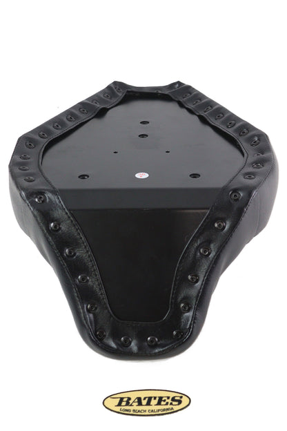 Corbin Gentry Tuck and Roll Solo Seat Set Black – 10 Inch Wide, Rigid Mounting for Motorcycle Customization