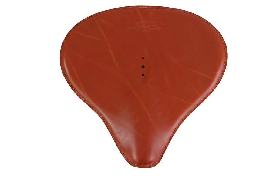 V-Twin 65081 Replica Brown Leather Solo Seat for Harley and Indian Models