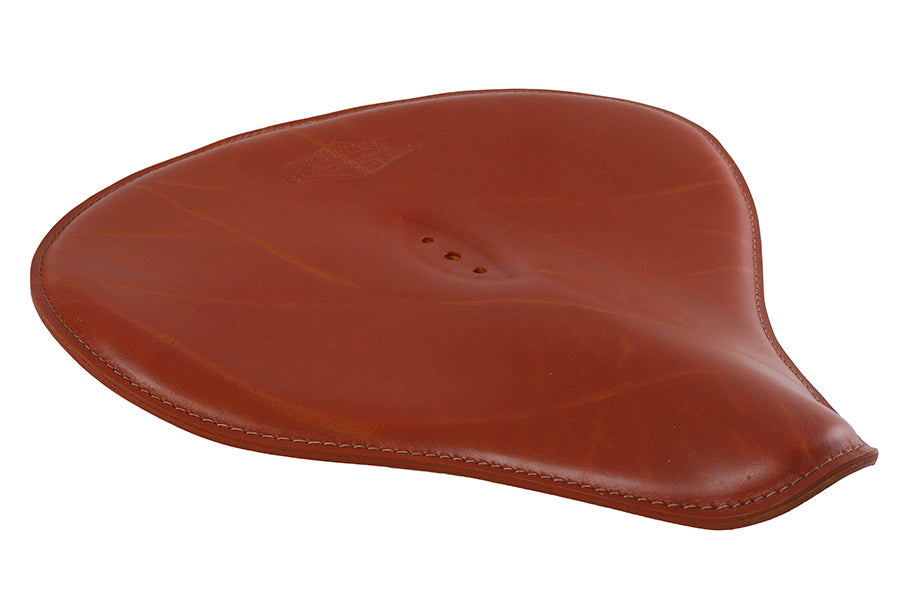 V-Twin 65081 Replica Brown Leather Solo Seat for Harley and Indian Models