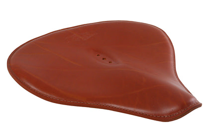 V-Twin 65081 Replica Brown Leather Solo Seat for Harley and Indian Models