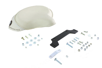 V-Twin White Leather Solo Seat Kit for Harley Davidson FLTP Police and Highway King Models