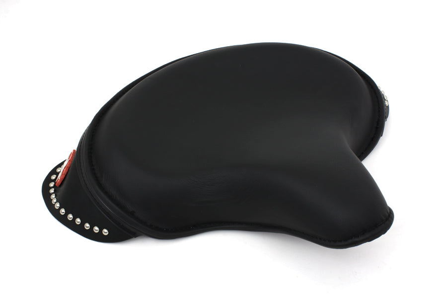 Corbin Gentry Black Leather Solo Seat with Skirt for Harley Davidson EL and FL Models