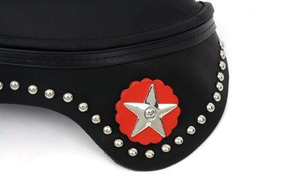 Corbin Gentry Black Leather Solo Seat with Skirt for Harley Davidson EL and FL Models