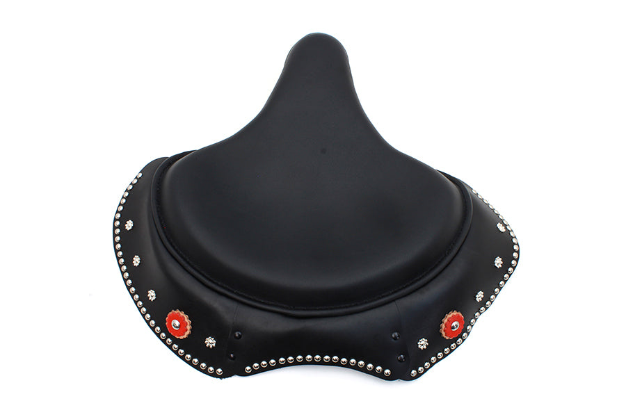 Corbin Gentry Black Leather Early Style Solo Seat for Harley Davidson (1936-1945 EL & FL Models)