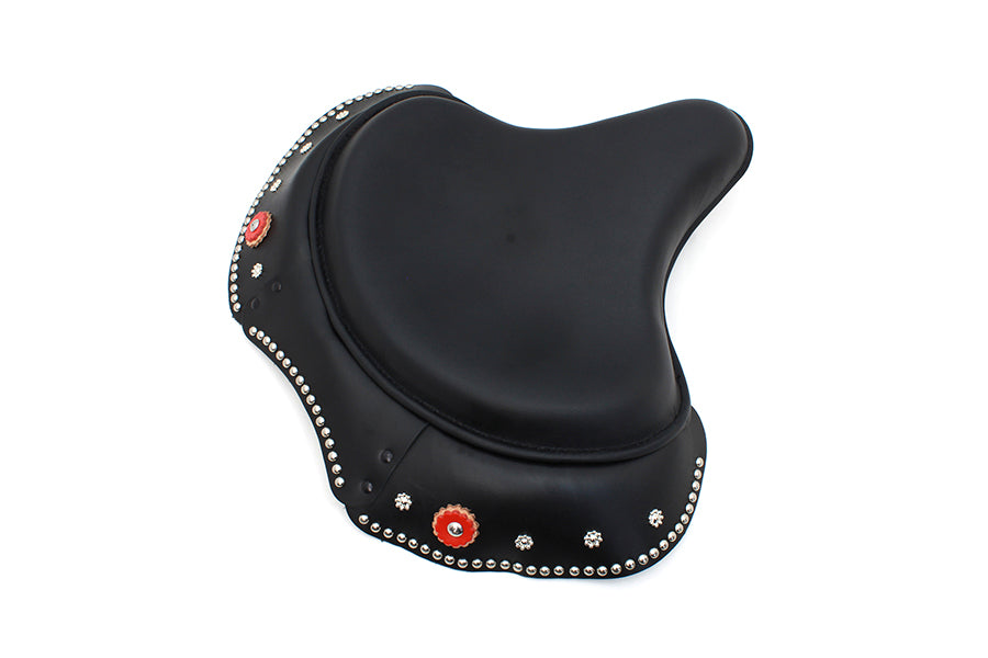 Corbin Gentry Black Leather Early Style Solo Seat for Harley Davidson (1936-1945 EL & FL Models)