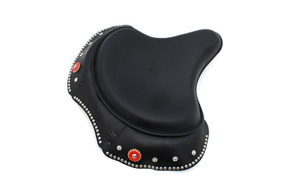 Corbin Gentry Black Leather Early Style Solo Seat for Harley Davidson (1936-1945 EL & FL Models)