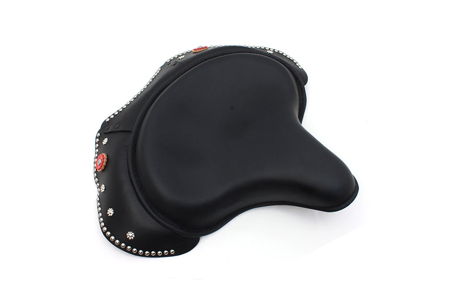 Corbin Gentry Black Leather Early Style Solo Seat for Harley Davidson (1936-1945 EL & FL Models)