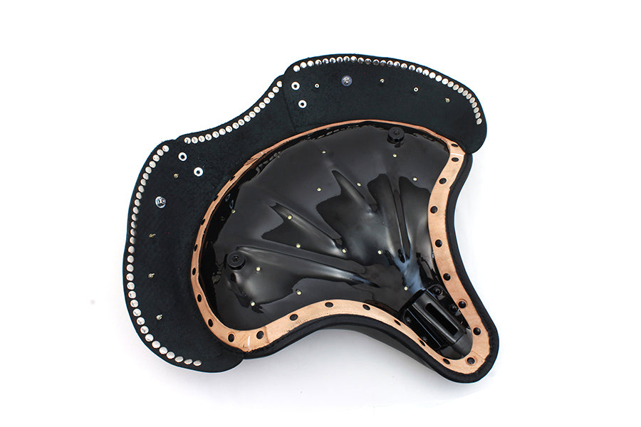 Corbin Gentry Black Leather Early Style Solo Seat for Harley Davidson (1936-1945 EL & FL Models)