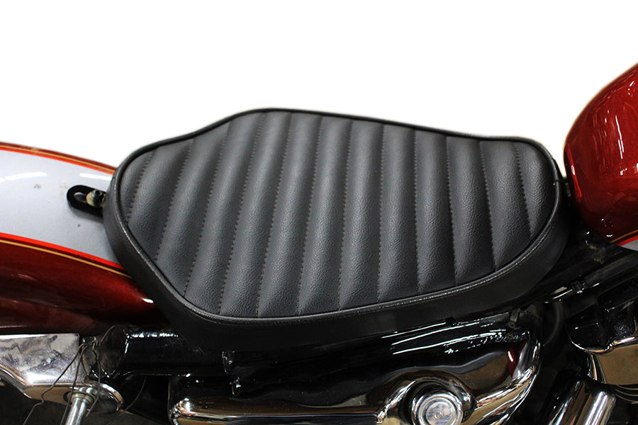 Bates Solo Seat Tuck and Roll Style Black for Harley Davidson XL (1982-1991)