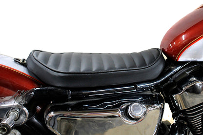 Bates Solo Seat Tuck and Roll Style Black for Harley Davidson XL (1982-1991)