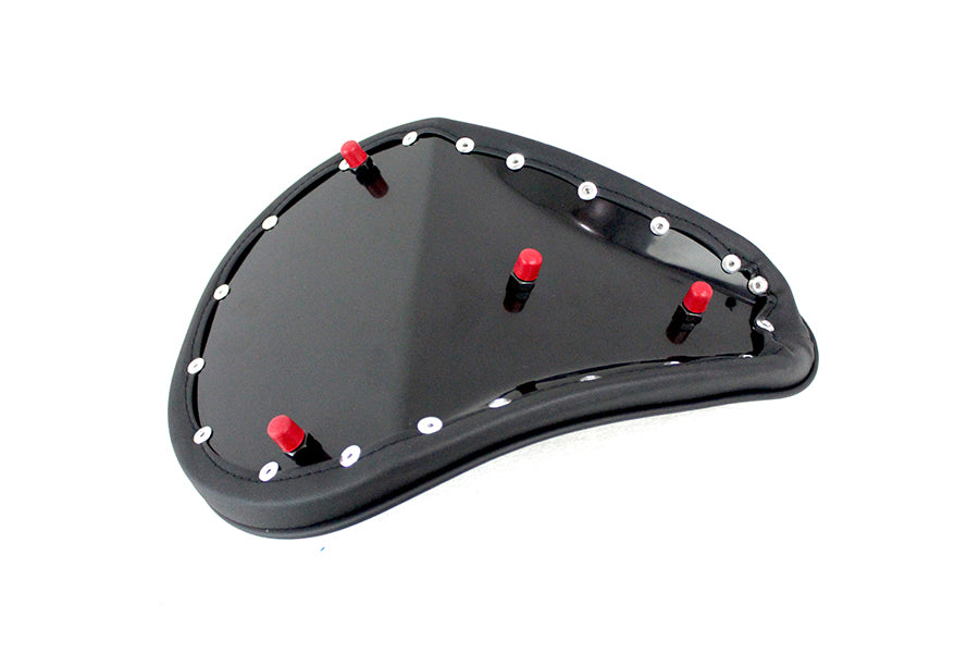 V-Twin Black Suede Solo Seat Small Pan with Rear Spring Mount Kit (Part #77503S)
