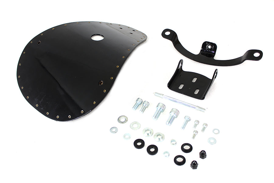 Bates Solid Mount Spring Saddle Solo Seat Kit for Harley Davidson XL Models