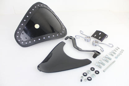 Bates Spring Mount Solo Seat Kit with Black Naugahyde Saddle for Harley Davidson XL Models