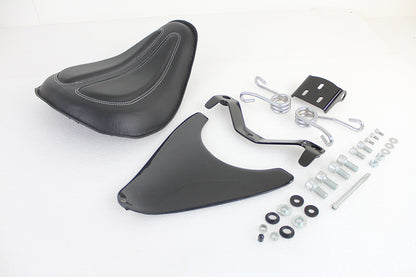 Bates Spring Mount Solo Seat Kit with Black Naugahyde Saddle for Harley Davidson XL Models