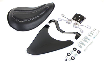 Bates Spring Mount Solo Seat Kit with Black Naugahyde Saddle for Harley Davidson XL Models