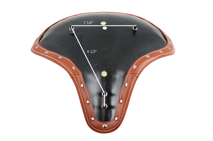 V-Twin Replica Mesinger Solo Seat Brown Leather - 47-1927