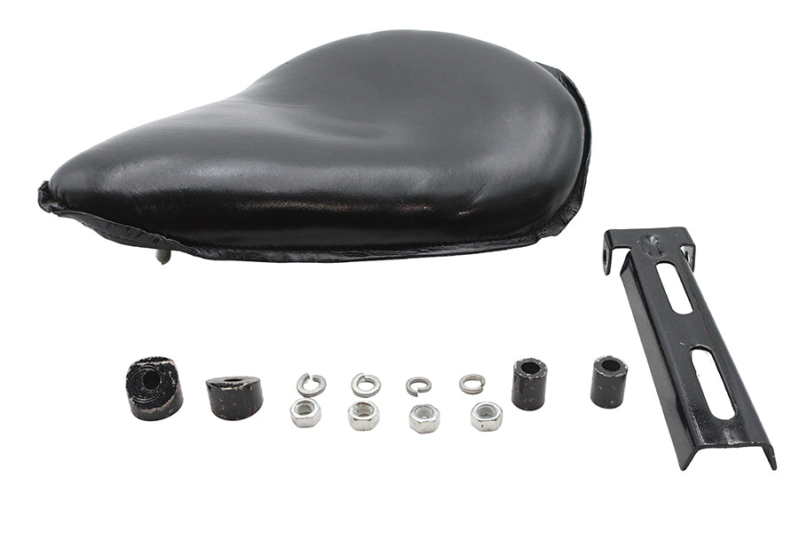 Ultima Leather Saddle High Noon Solo Seat Black - 13-Inch Wide Motorcycle Seat