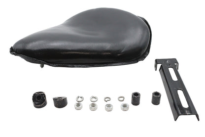 Ultima Leather Saddle High Noon Solo Seat Black - 13-Inch Wide Motorcycle Seat