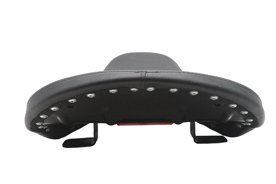 V-Twin Factory Sample Black Naugahylde Thin Profile Buddy Seat for Harley Davidson FL Models