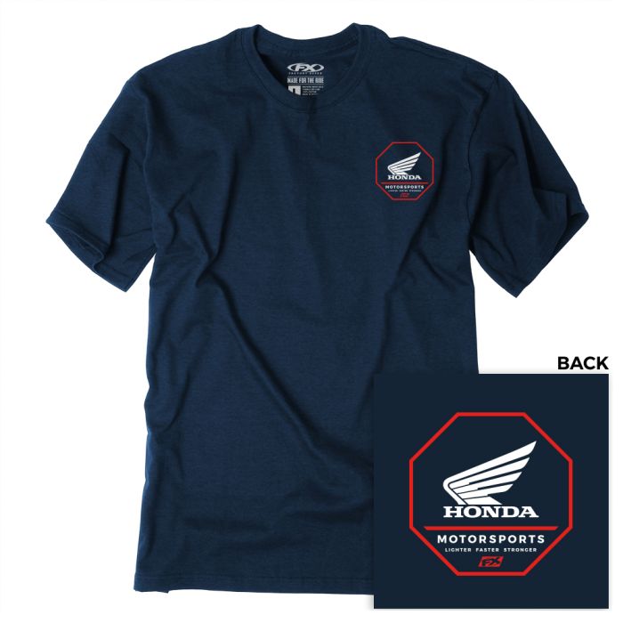Factory Effex Honda Octagon T-Shirt in Navy, XL - Comfortable Casual Wear