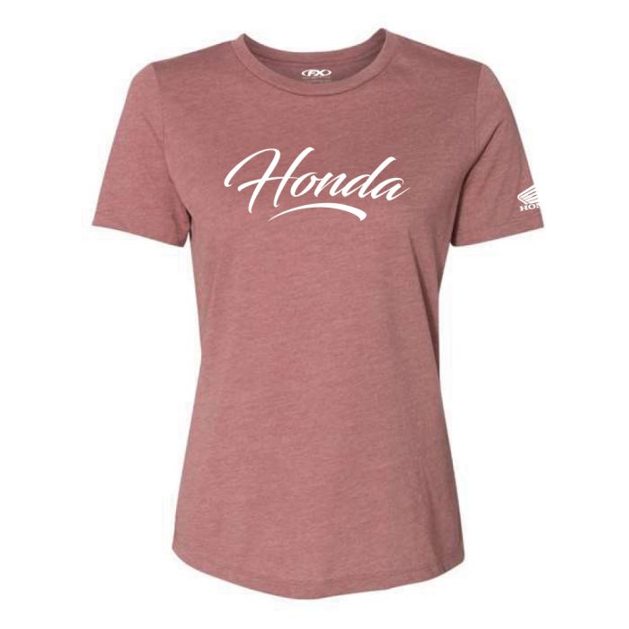 Factory Effex Honda Script Women's T-Shirt - Heather Mauve, Medium