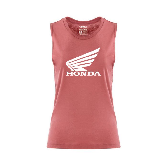 Factory Effex Honda Wing Women's Muscle Tank - Heather Pink, Extra Large