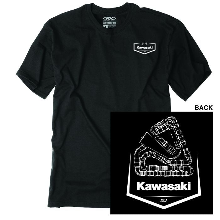 Factory Effex Kawasaki Track T-Shirt in Black, XL