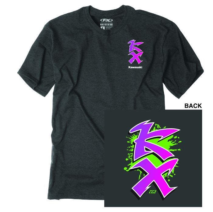 Factory Effex Kawasaki Retro KX T-Shirt in Charcoal, Extra Large