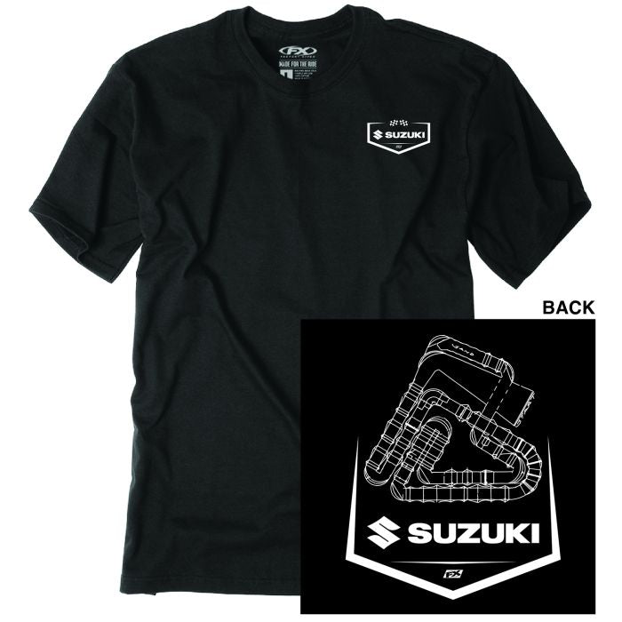 Factory Effex Suzuki Track T-Shirt in Black, Size Medium