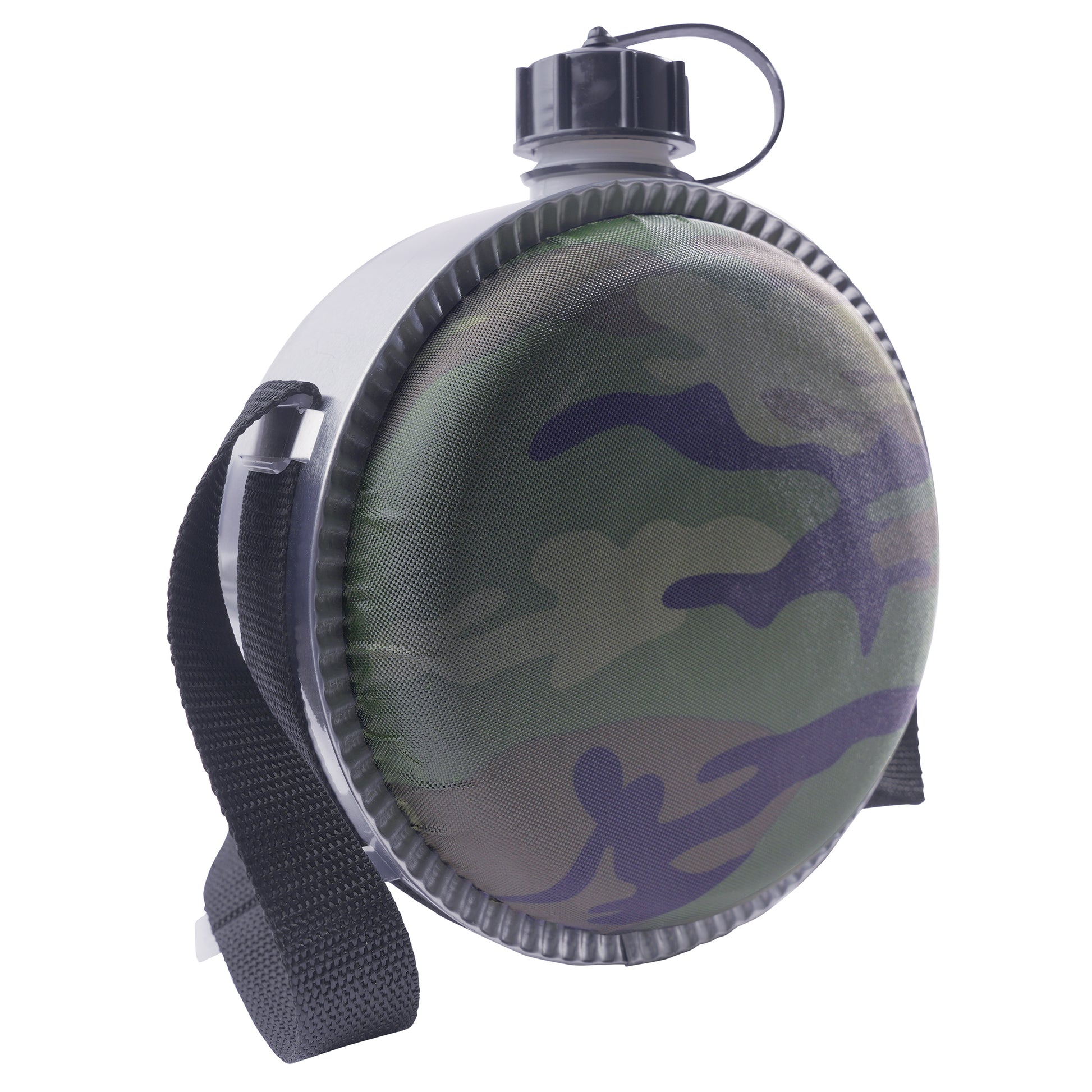 Rothco Woodland Camo 2 Quart Desert Canteen with Adjustable Shoulder Strap