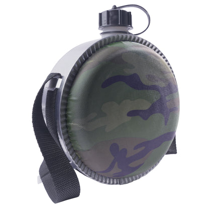 Rothco Woodland Camo 2 Quart Desert Canteen with Adjustable Shoulder Strap