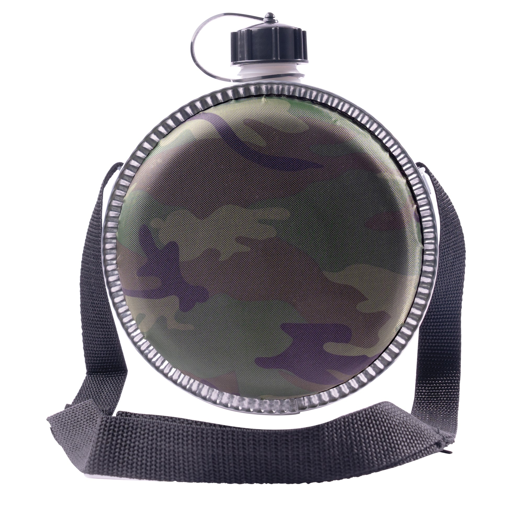 Rothco Woodland Camo 2 Quart Desert Canteen with Adjustable Shoulder Strap
