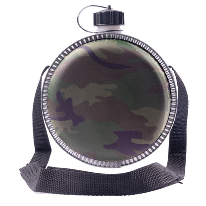 Rothco Woodland Camo 2 Quart Desert Canteen with Adjustable Shoulder Strap