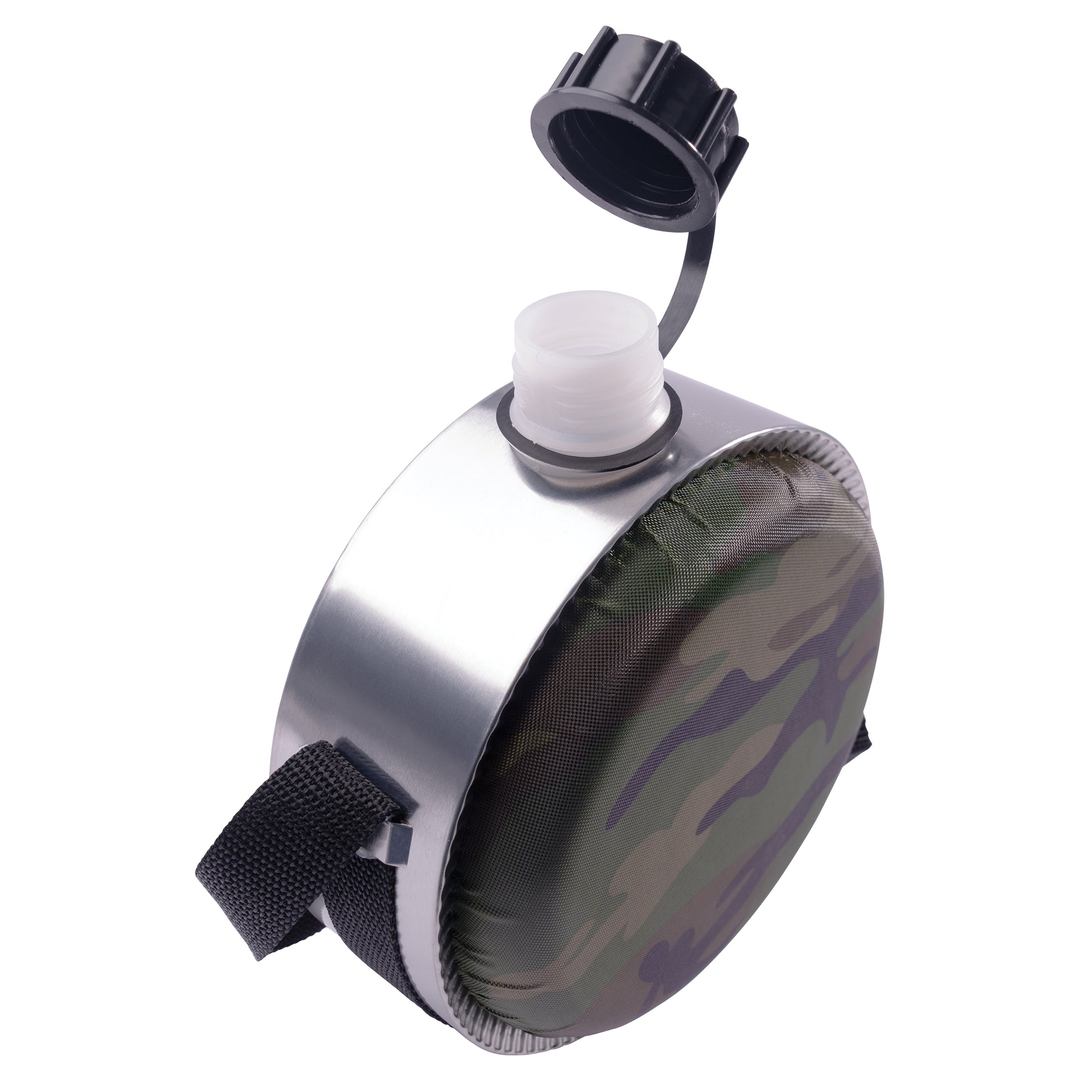 Rothco Woodland Camo 2 Quart Desert Canteen with Adjustable Shoulder Strap