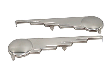 V-Twin Polished Stainless Steel Speed Ball Wing Set - 1-1/2 Inch Wide