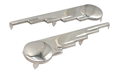 V-Twin Polished Stainless Steel Speed Ball Wing Set - 1-1/2 Inch Wide