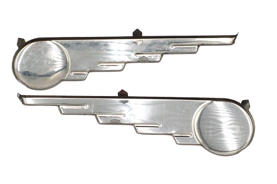 V-Twin Polished Stainless Steel Speed Ball Wing Set - 1-1/2 Inch Wide