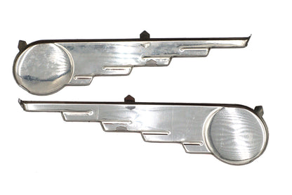 V-Twin Polished Stainless Steel Speed Ball Wing Set - 1-1/2 Inch Wide