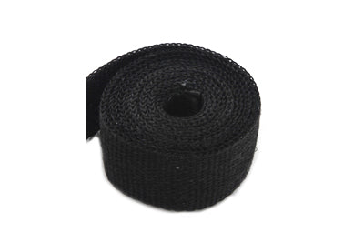 V-Twin Black Exhaust Wrap Part #40164A, 25 ft x 1.5mm Roll for Motorcycle Exhaust Systems