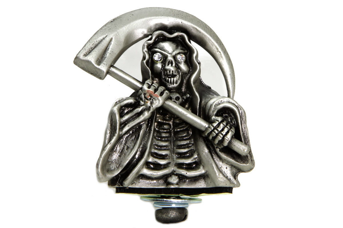 V-Twin Grim Reaper Front Fender Top Ornament Silver - Part 48-0135