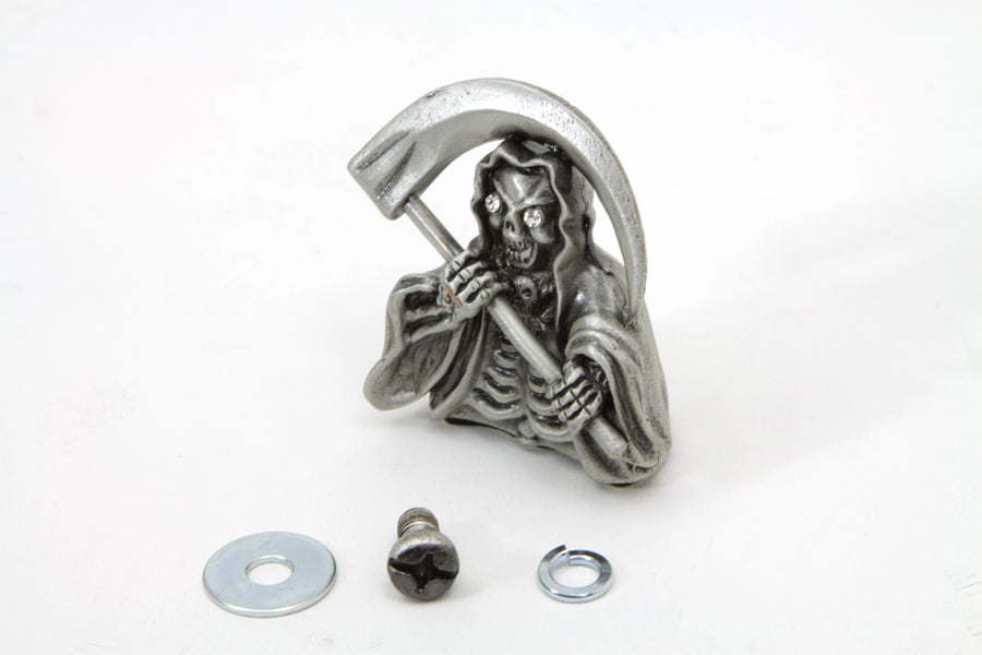 V-Twin Grim Reaper Front Fender Top Ornament Silver - Part 48-0135
