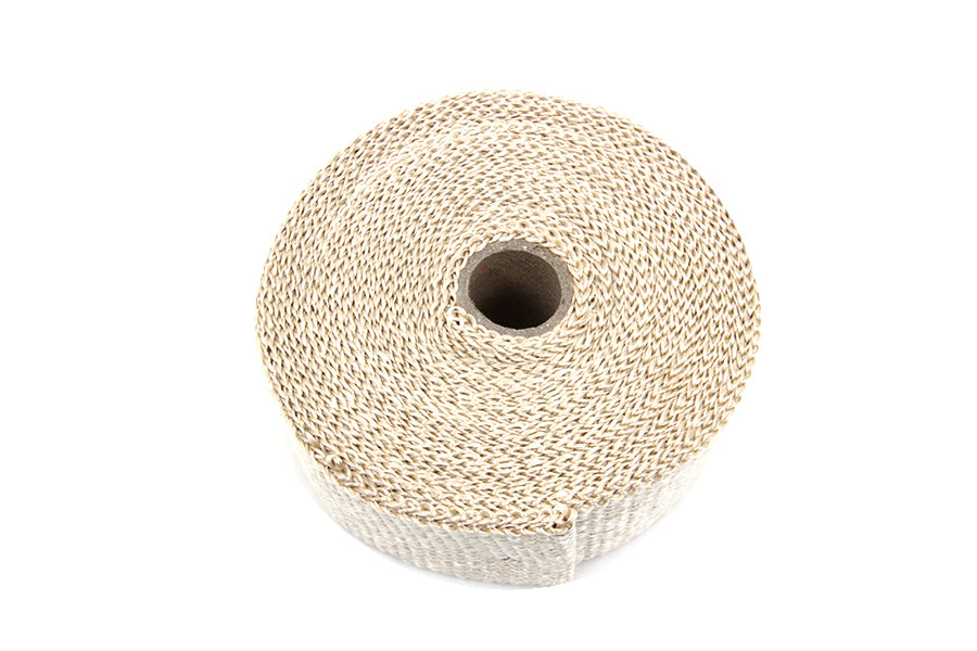 V-Twin Light Brown Fiberglass Exhaust Wrap - 25 ft x 2 in Roll
