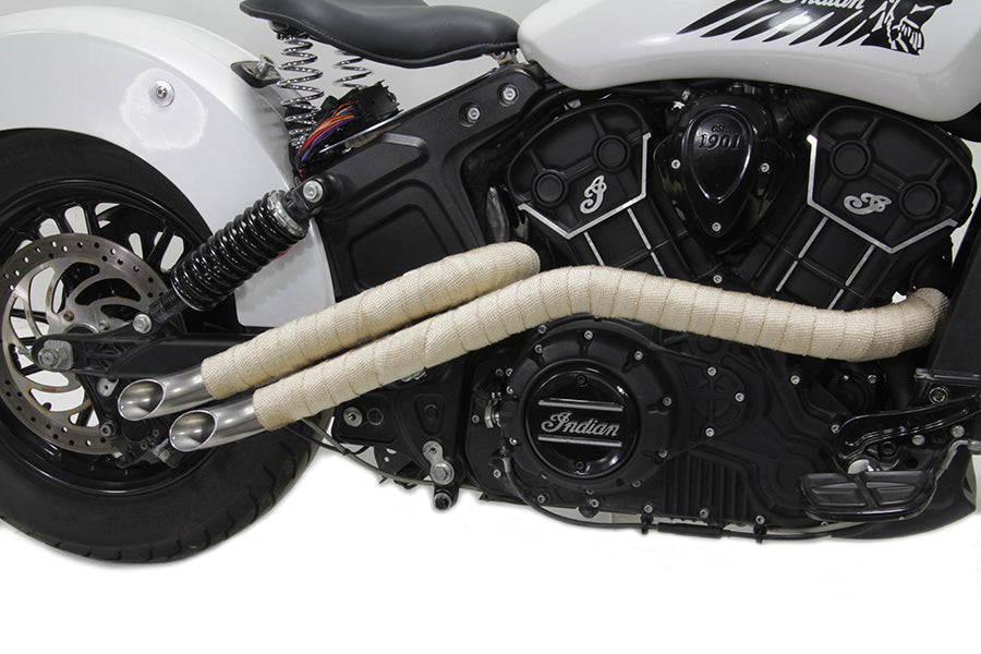 V-Twin Light Brown Fiberglass Exhaust Wrap - 25 ft x 2 in Roll