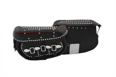 V-Twin Saddlebag Set with Red Trim for Harley Davidson Touring Models