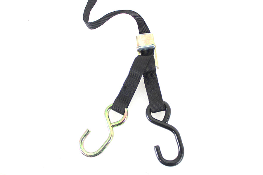 V-Twin 10-6714B Nylon Motorcycle Tie Down Straps, 5.5 ft x 1 in, Pair